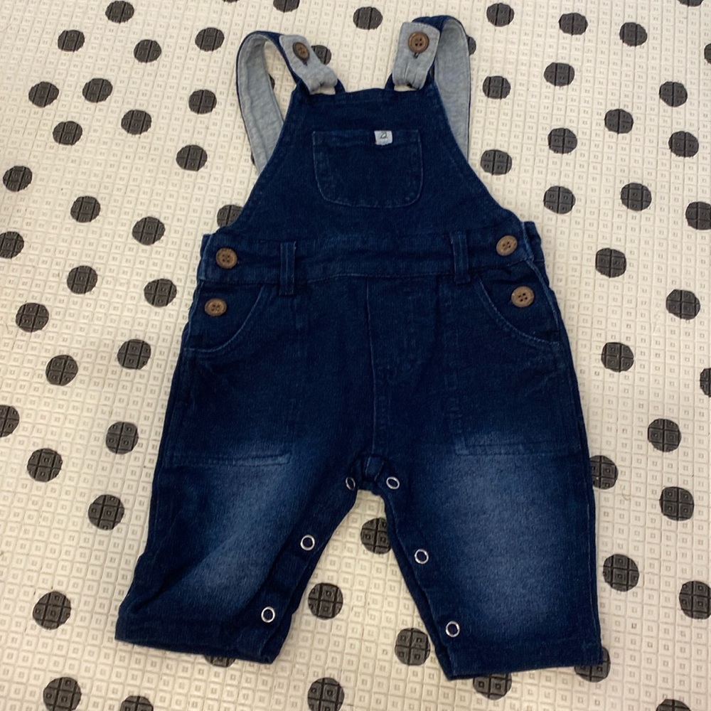 ME & HENRY JERSEY LINED DENIM OVERALLS
